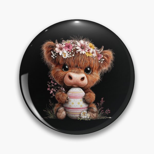 Item preview, Cute Highland Cow with Floral Crown designed and sold by perijun.