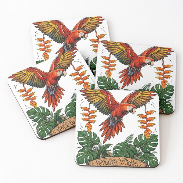 Item preview, Pura Vida Red Macaw Costa Rica designed and sold by FantasyPearl.