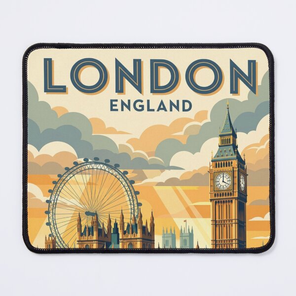 Item preview, London England Original Custom Vintage Poster Wall Art Design designed and sold by Cool Robot Bro..