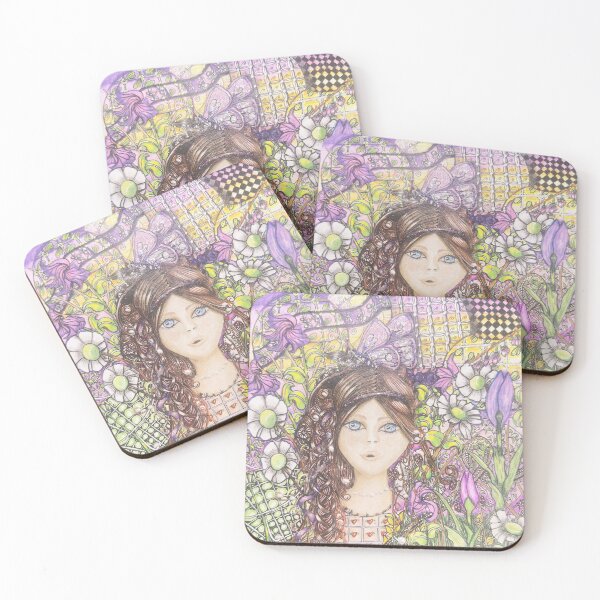 Item preview, Purple Zentangle Garden Girl designed and sold by LorieFossaArt.