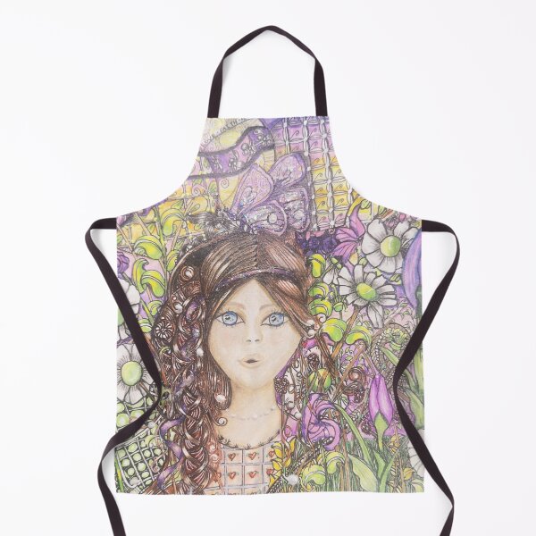Item preview, Purple Zentangle Garden Girl designed and sold by LorieFossaArt.