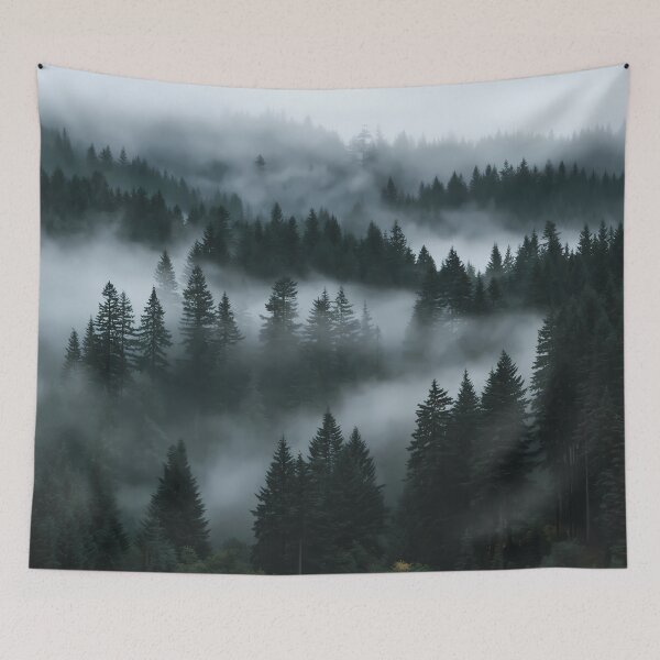 Item preview, Misty Forest Foggy Pine Trees Moody Woodland designed and sold by FrostyFrisby.