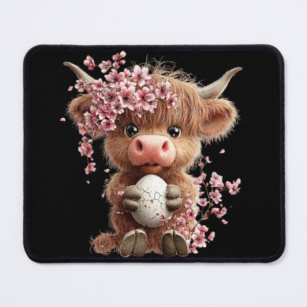 Item preview, Adorable Highland Cow with Flowers designed and sold by perijun.