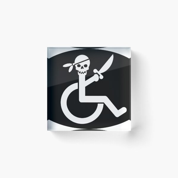 Item preview, Pirate Wheelchair Symbol – Funny Disabled Pirate Accessibility Design: Handicap Fun designed and sold by PIXEL POP DESIGNS - Beyond the Norm!.
