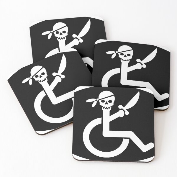 Item preview, Pirate Wheelchair Symbol – Funny Disabled Pirate Accessibility Design: Handicap Fun designed and sold by PIXEL POP DESIGNS - Beyond the Norm!.