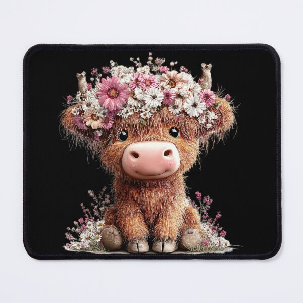 Item preview, Adorable Highland Cow with Flowers designed and sold by perijun.