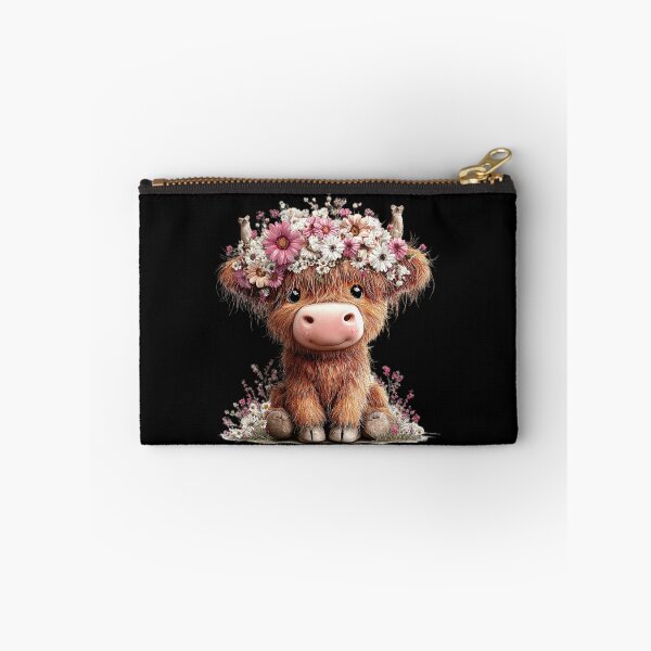 Item preview, Adorable Highland Cow with Flowers designed and sold by perijun.
