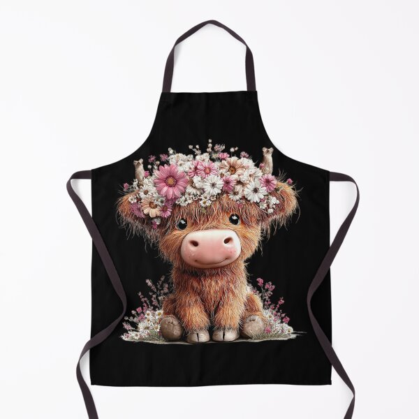 Item preview, Adorable Highland Cow with Flowers designed and sold by perijun.
