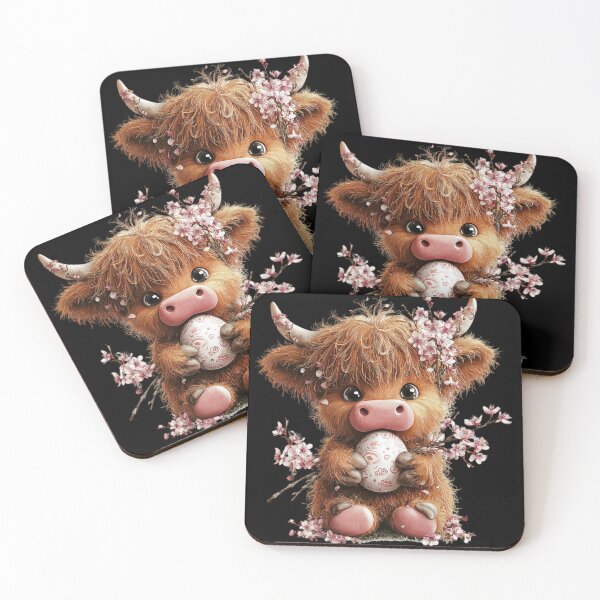 Item preview, Cute Highland Cow with Egg designed and sold by perijun.