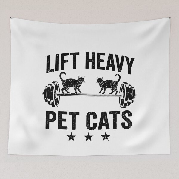 Item preview, Lift Heavy Pet Cats Cat Lover Weightlifting Gym Humor designed and sold by Doodleoub.