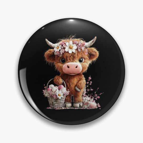 Item preview, Flower-Crowned Baby Cow with Basket designed and sold by perijun.