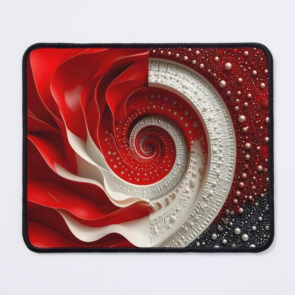 Item preview, Vibrant Red Silver White Spiral Patterns designed and sold by Vicky Brago-Mitchell®.