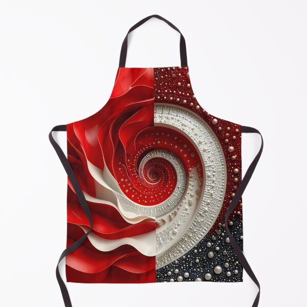 Item preview, Vibrant Red Silver White Spiral Patterns designed and sold by Vicky Brago-Mitchell®.