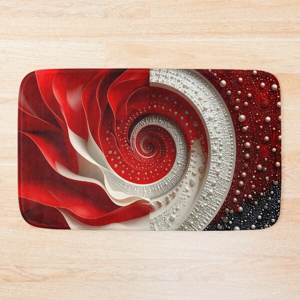 Item preview, Vibrant Red Silver White Spiral Patterns designed and sold by Vicky Brago-Mitchell®.