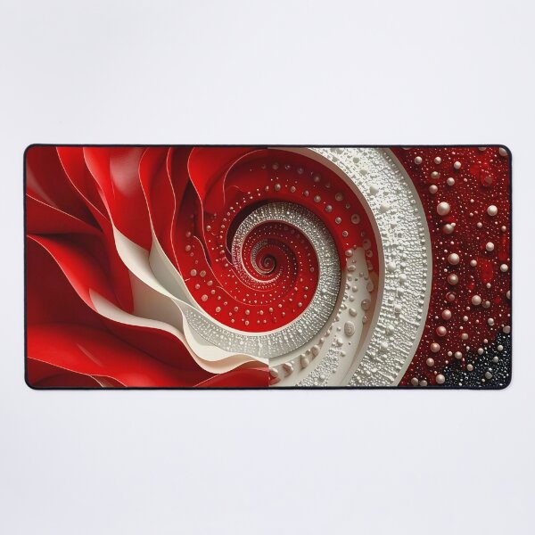 Item preview, Vibrant Red Silver White Spiral Patterns designed and sold by Vicky Brago-Mitchell®.