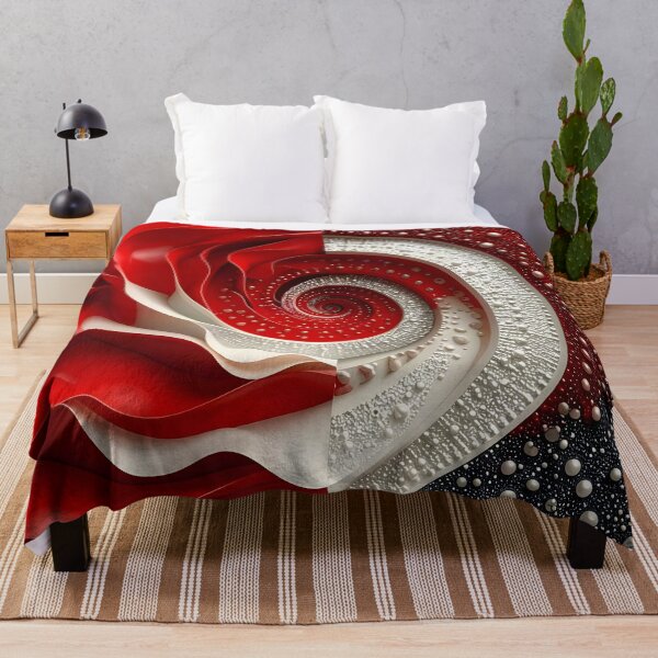 Item preview, Vibrant Red Silver White Spiral Patterns designed and sold by Vicky Brago-Mitchell®.