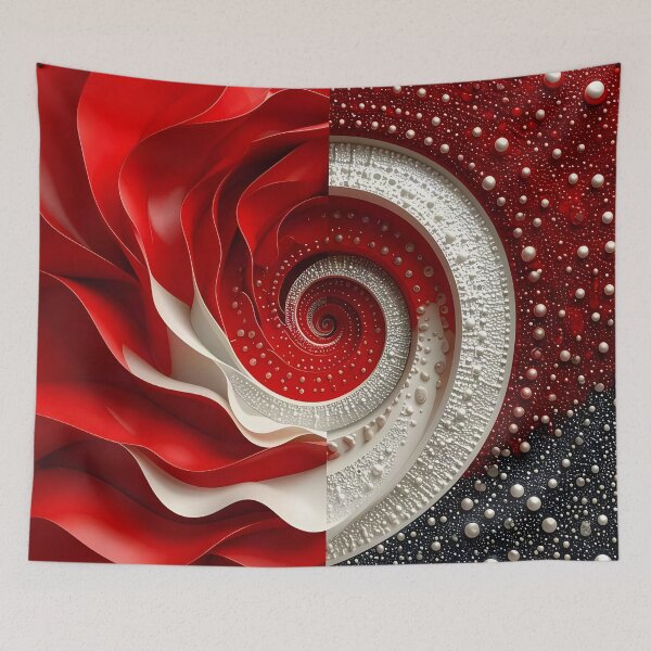 Item preview, Vibrant Red Silver White Spiral Patterns designed and sold by Vicky Brago-Mitchell®.