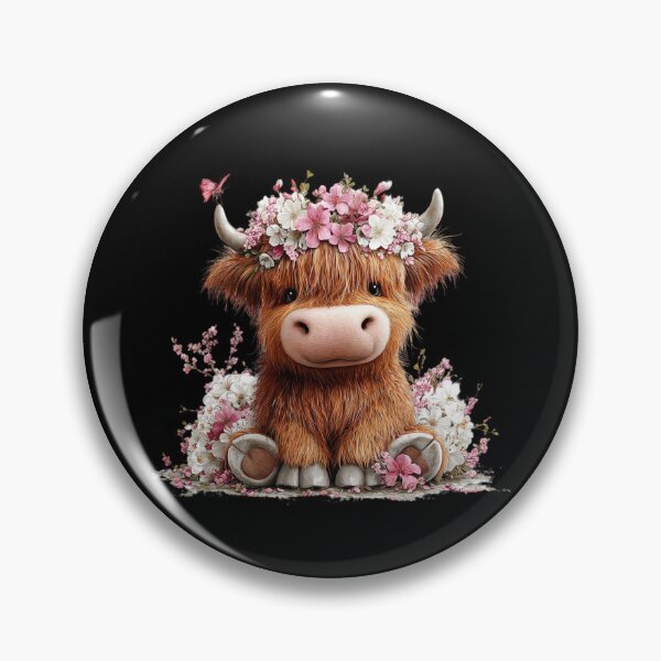 Item preview, Floral Highland Cow with Butterfly designed and sold by perijun.