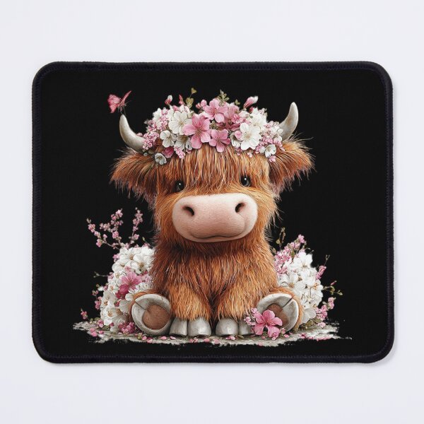 Item preview, Floral Highland Cow with Butterfly designed and sold by perijun.