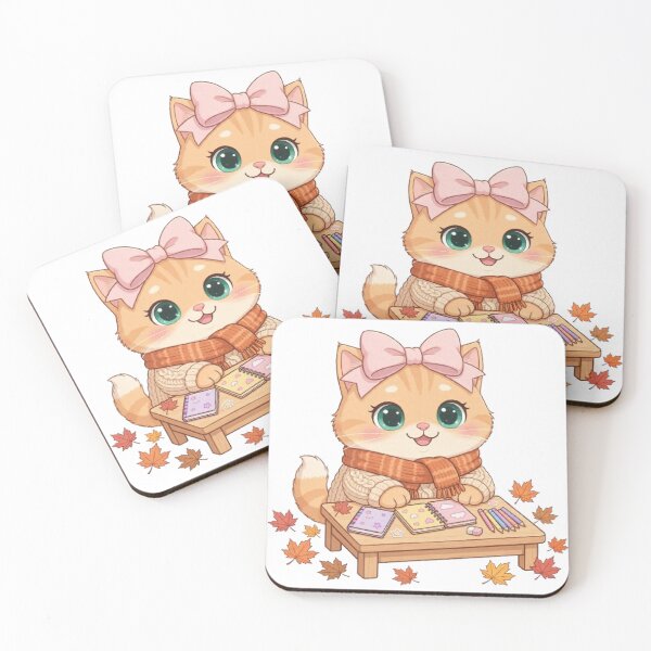 Item preview, Cute Fall Pumpkin Cookies Cat Tea Party Autumn designed and sold by Moody Vibes Studio.
