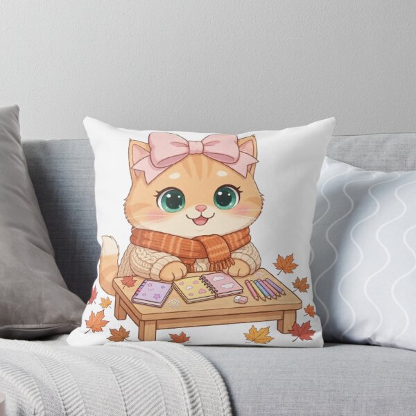 Item preview, Cute Fall Pumpkin Cookies Cat Tea Party Autumn designed and sold by Moody Vibes Studio.