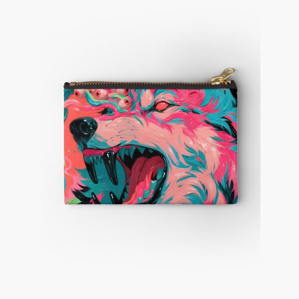 Item preview, Psychedelic Wolf Creepy Cute Neon Pink Art designed and sold by FrostyFrisby.