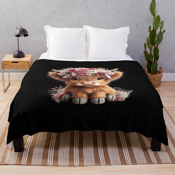 Item preview, Adorable Highland Cow with Flowers designed and sold by perijun.