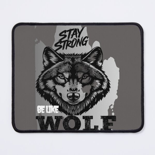 Item preview, Stay Strong Digital Wolf Art Gray designed and sold by GoGreenlove.