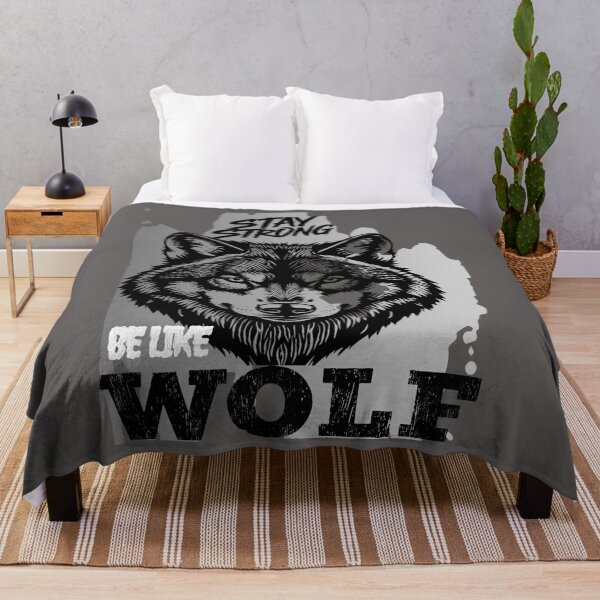 Item preview, Stay Strong Digital Wolf Art Gray designed and sold by GoGreenlove.