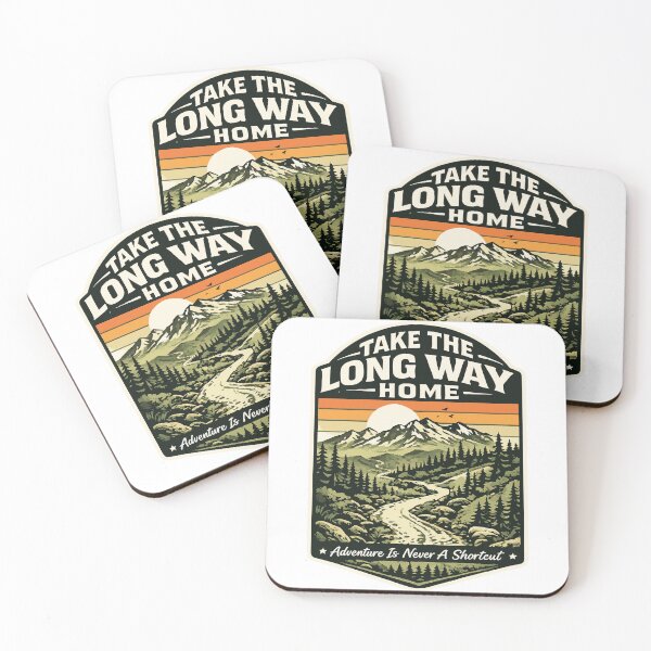 Item preview, Take The Long Way Home Retro Adventure Design designed and sold by SingleTrackes.