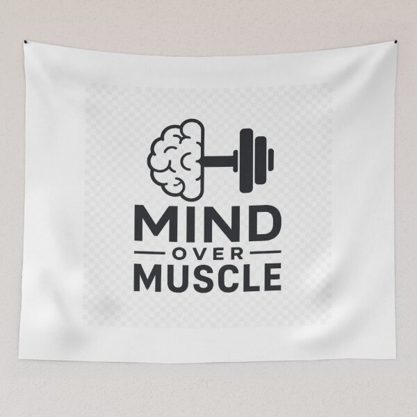 Item preview, Mind Over Muscle Motivational Quote T-Shirt | Mental Strength Fitness Design designed and sold by Paltooproducts.