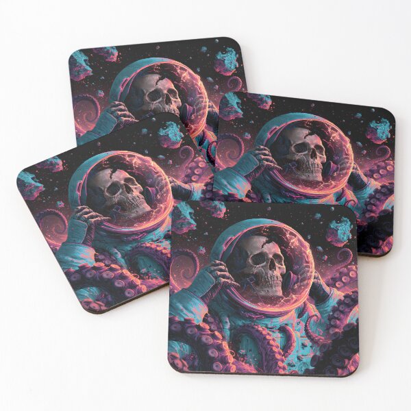 Item preview, Astronaut Skull Cosmic Horror Neon Tentacles designed and sold by FrostyFrisby.