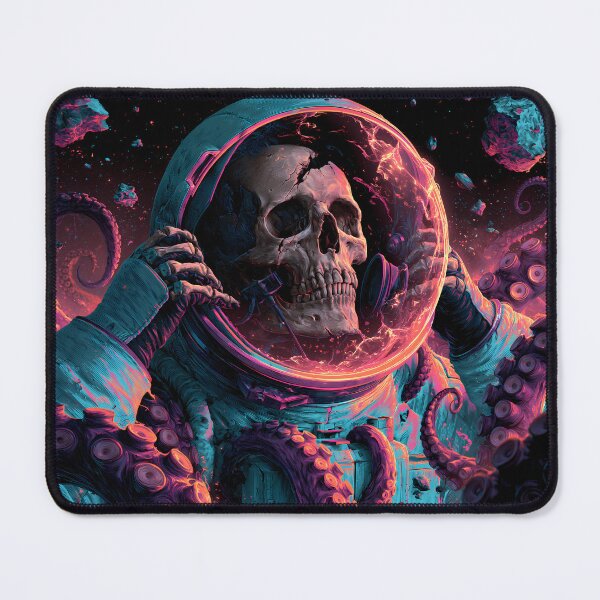 Item preview, Astronaut Skull Cosmic Horror Neon Tentacles designed and sold by FrostyFrisby.