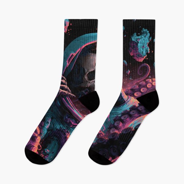 Item preview, Astronaut Skull Cosmic Horror Neon Tentacles designed and sold by FrostyFrisby.