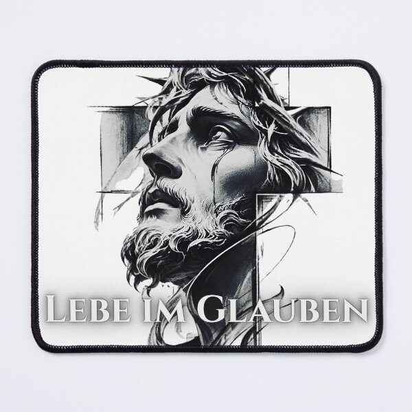 Item preview, Live by faith – Jesus Crown of Thorns Cross Tattoo Design designed and sold by DragonPrint.