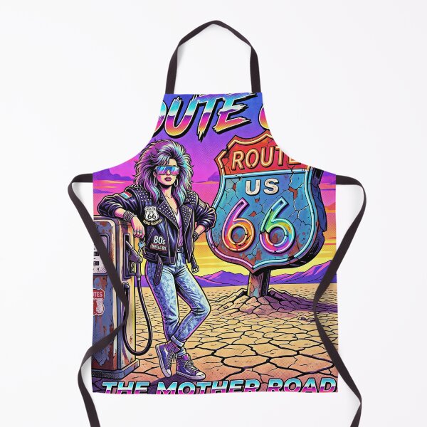 Item preview, ROUTE 66 The Mother Road 80s Legend Synthwave Road Warrior Poster designed and sold by RAMIX-Y2K.