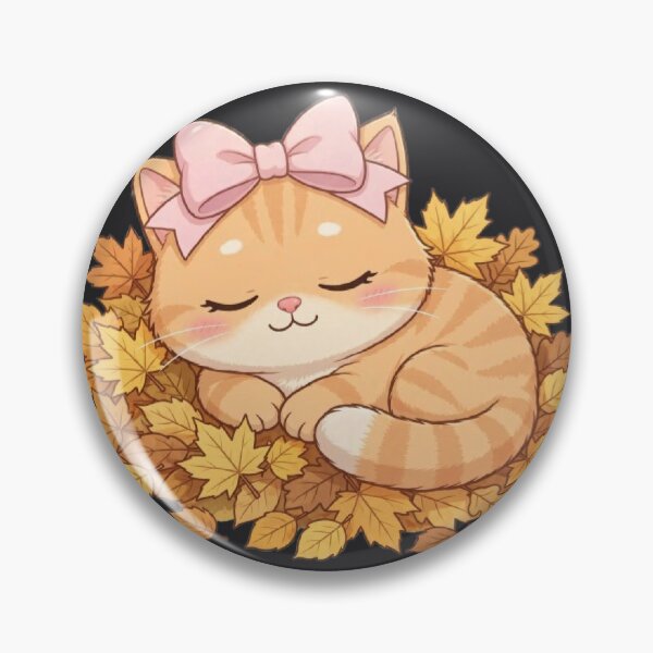 Item preview, Cute Fall Leaf Pile Cat Sleeping Autumn Leaves Cozy designed and sold by Moody Vibes Studio.