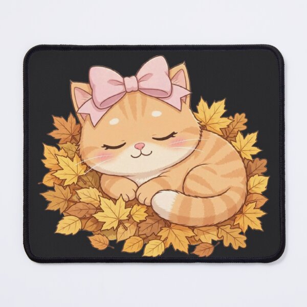 Item preview, Cute Fall Leaf Pile Cat Sleeping Autumn Leaves Cozy designed and sold by Moody Vibes Studio.