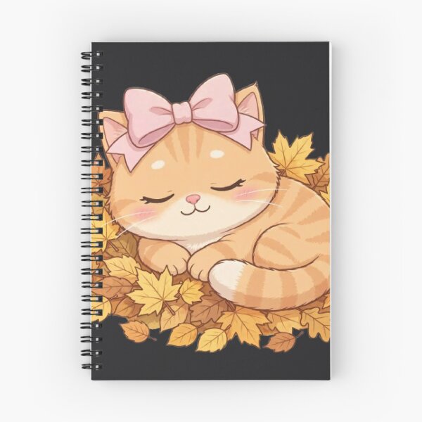 Item preview, Cute Fall Leaf Pile Cat Sleeping Autumn Leaves Cozy designed and sold by Moody Vibes Studio.