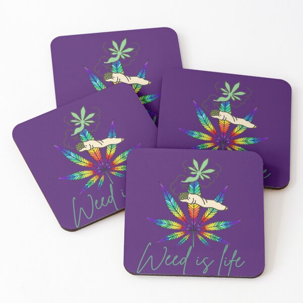 Item preview, Rainbow Cannabis Leaf Weed Is Life Joint Art designed and sold by digitalbob60.