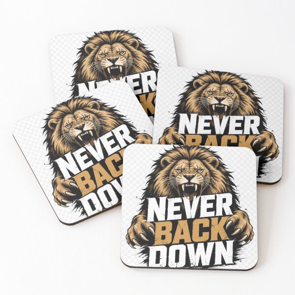 Item preview, Never Back Down Motivational Quote T-Shirt | Courage & Determination Design designed and sold by Paltooproducts.