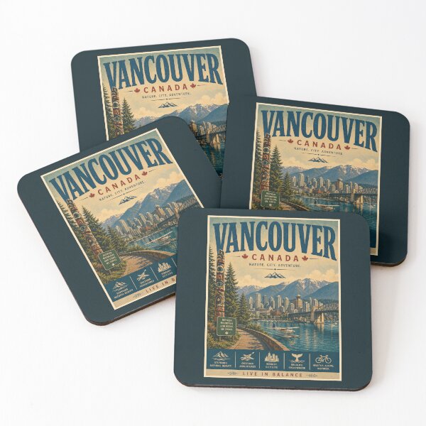 Item preview, Vintage Vancouver Poster designed and sold by GoodOldVintage.