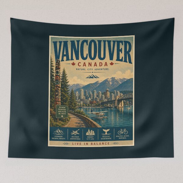 Item preview, Vintage Vancouver Poster designed and sold by GoodOldVintage.