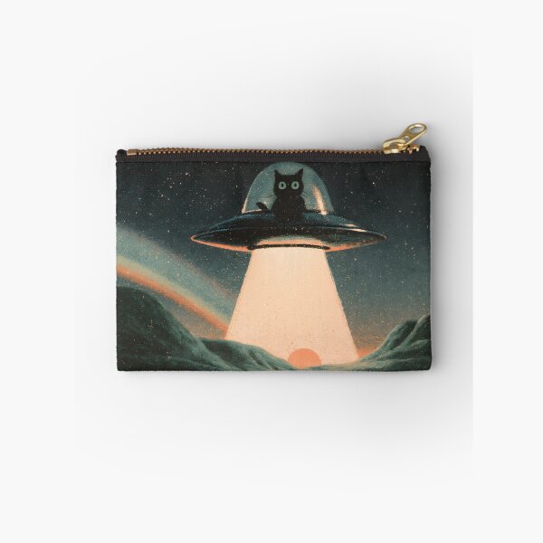 Item preview, Cat UFO Black Kitty Flying Saucer Night Sky designed and sold by FrostyFrisby.