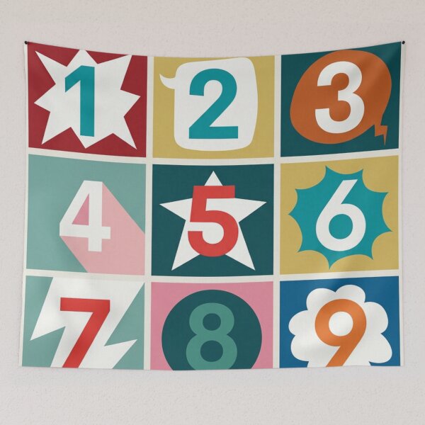 Item preview, Educational Learn Numbers Original Custom Learning Poster Wall Art Design designed and sold by Cool Robot Bro..