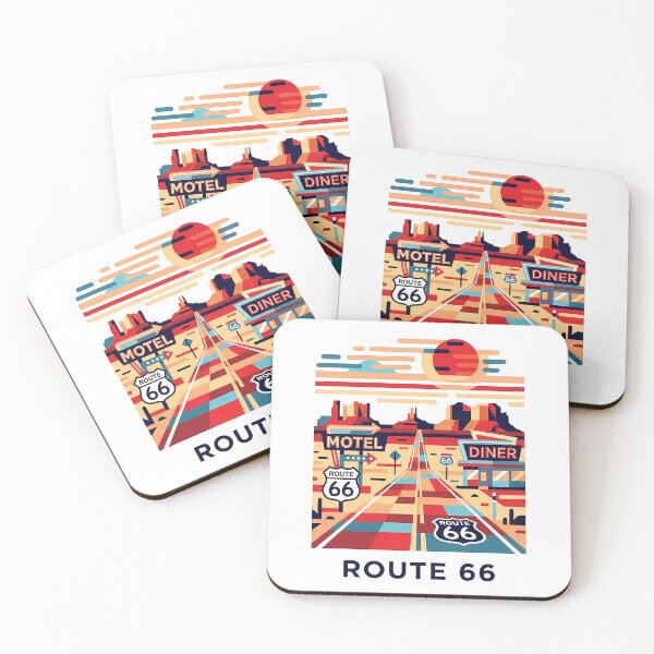 Item preview, Historic Route 66 Travel Souvenir - Classic Car & Desert Road Trip Art designed and sold by OzzFrequency.