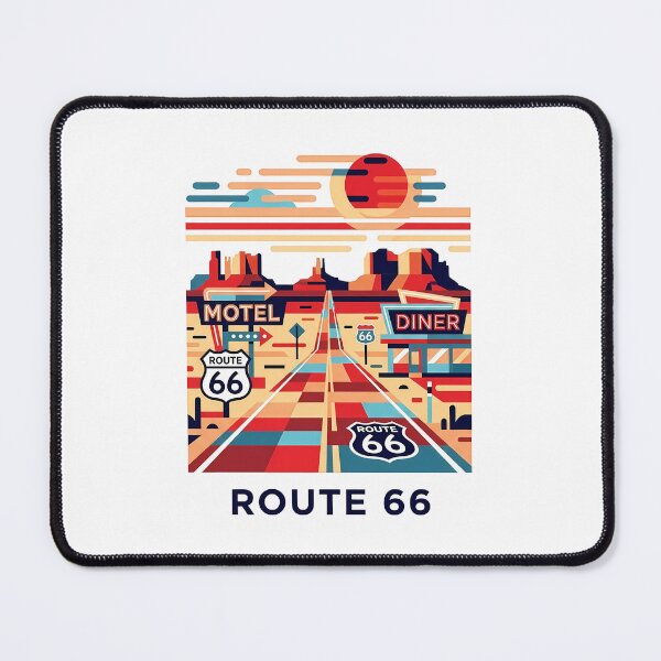 Item preview, Historic Route 66 Travel Souvenir - Classic Car & Desert Road Trip Art designed and sold by OzzFrequency.
