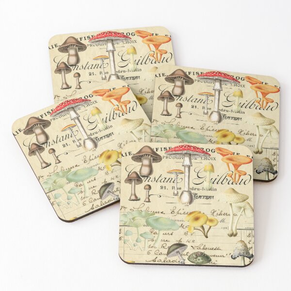 Item preview, For The Love of Fungi Mushroom Collage designed and sold by mockingbirdmuse.