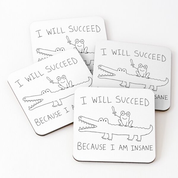 Item preview, I Will Succeed Because I Am Insane Faded Sketch Silhouette Art Frog Meme Humor Gift for Meme Lovers designed and sold by Nightarel.