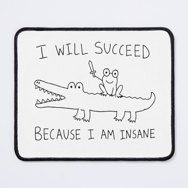 Item preview, I Will Succeed Because I Am Insane Faded Sketch Silhouette Art Frog Meme Humor Gift for Meme Lovers designed and sold by Nightarel.